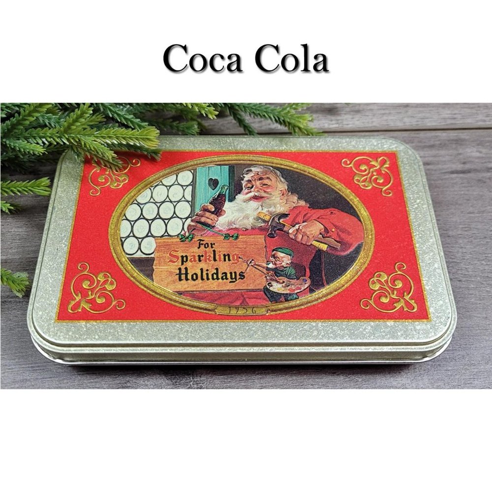 Coca Cola For Sparkling Holidays Christmas Playing Cards & Tin Vintage 1998🦋